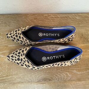 Rothy's The Point Leopard Print Flats Size Womens 6.5